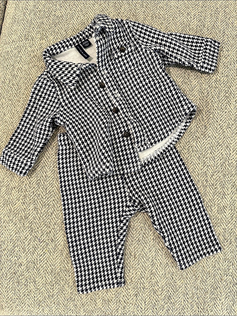 Janie Jack Houndstooth Matching Set Baby 3 Months Like New